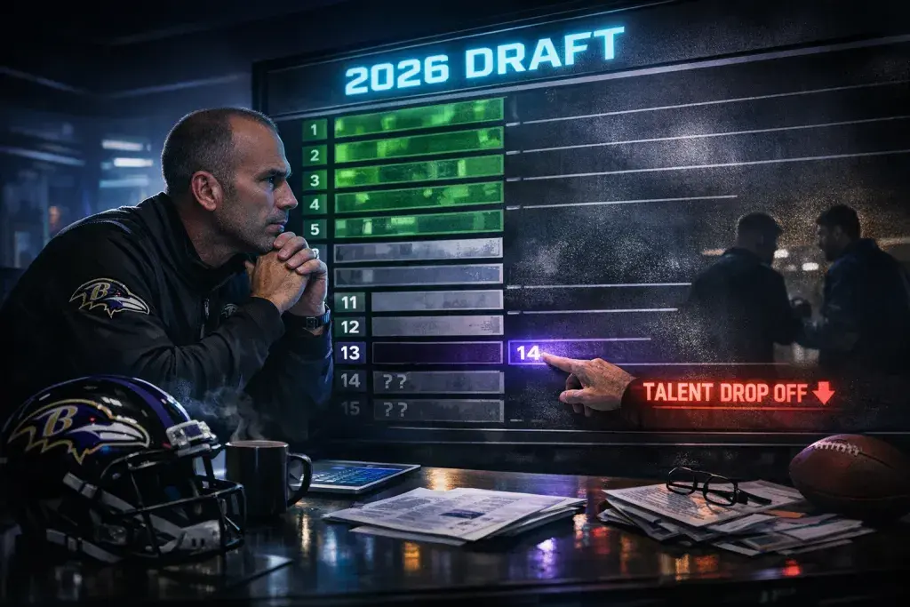 Ravens GM DeCosta Sees 2026 Draft Talent Drop Midway Through First Round