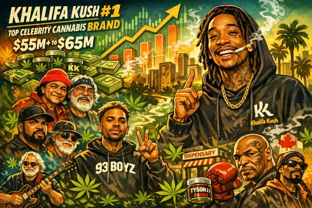 Khalifa Kush Tops Hoodie Analytics' 2025 Celebrity Cannabis Brands List