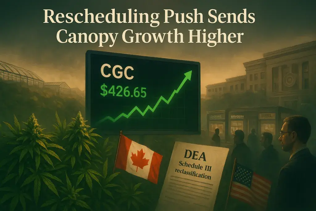 DEA Rescheduling Push Sends Canopy Growth Stock Higher, Reshaping Sector Expectations