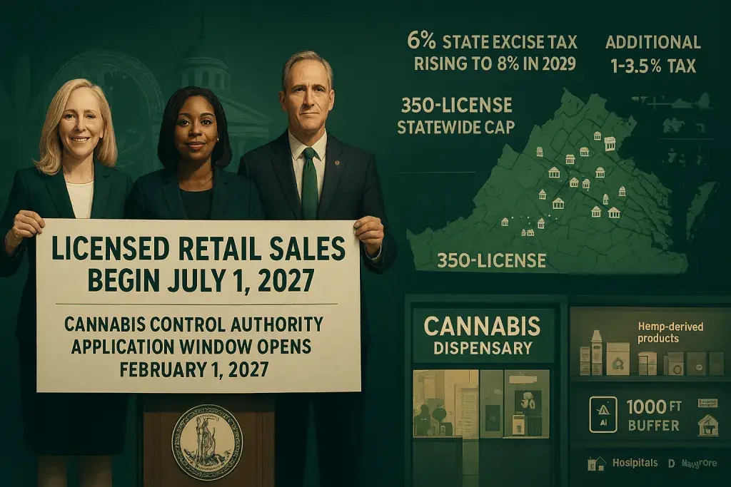 Virginia Sets 2027 Launch Date for Retail Cannabis, Capping a Seven-Year Build